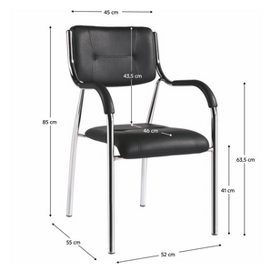 Scaun stivuibil, negru, ILHAM