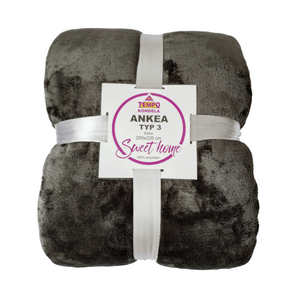 Pătură cu două feţe, gri, 205x220, ANKEA TYP 3