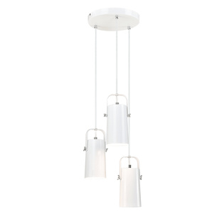 Lampă suspendată, albă / metalică, DEVAN