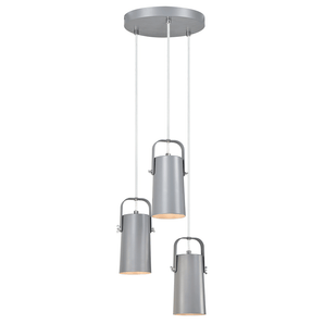 Lampă suspendată, gri / metal, DEVAN