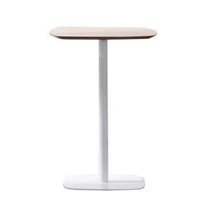 Masă de bar, stejar / alb, MDF / metal, diametru 60 cm, HARLOV