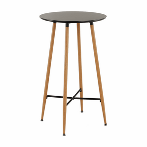 Masă de bar, negru/stejar, diametru 60 cm, IMAM