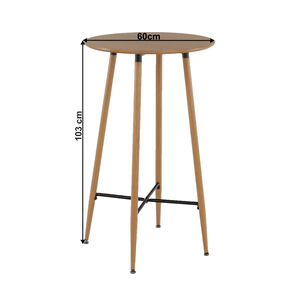 Masă de bar, stejar, diametru 60 cm, IMAM