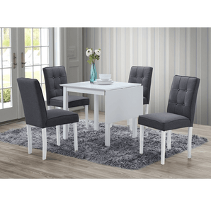Set dining cu masă pliabilă, alb / gri, BJORK NEW 1+5