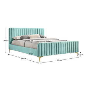 Pat, neo mint/gold crom auriu mat, 160x200, KAISA