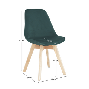 Scaun, catifea Velvet smarald/lemn fag, LORITA