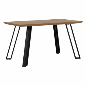 Masă dining, stejar/negru, 140x83 cm, PEDAL