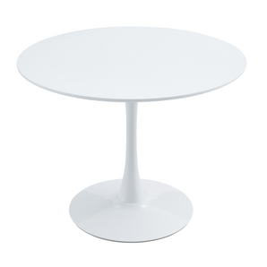 Masă dining, rundă, alb mat, diametru 110 cm, REVENTON NEW